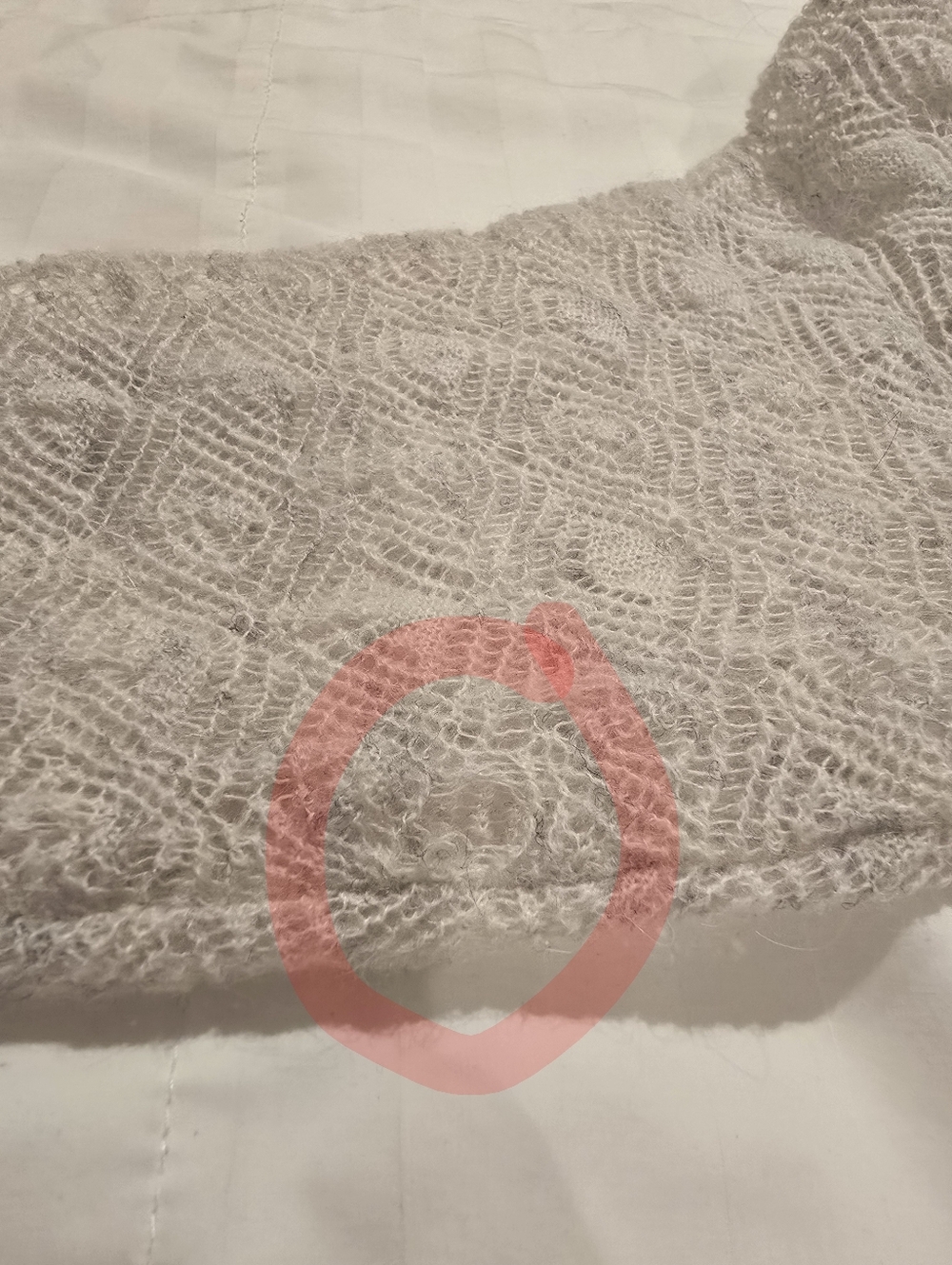 Knitted & Knotted Cropped Light Gray Lace Knit Sweater Top M/L - Picture 12 of 12